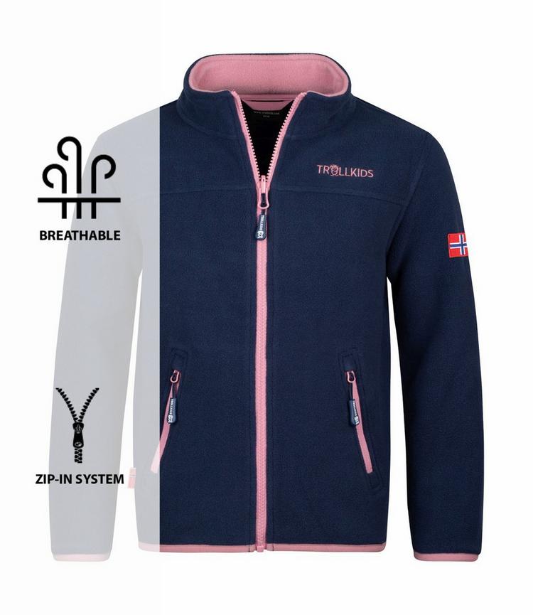 Trollkids Trollkids Oppdal XT Fleecejacke M&auml;dchen - Marineblau/Violett - 0 | SportScheck