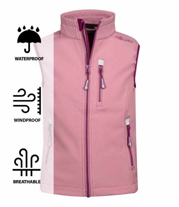 Trollkids Trollkids Trollfjord Outdoorweste Kinder - Orchidee/Maulbeere - 0 | SportScheck
