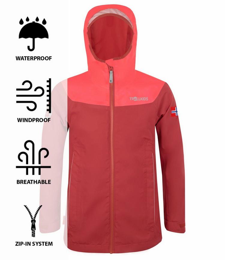 Trollkids Trollkids Bergen Regenjacke M&auml;dchen - Rot - 0 | SportScheck