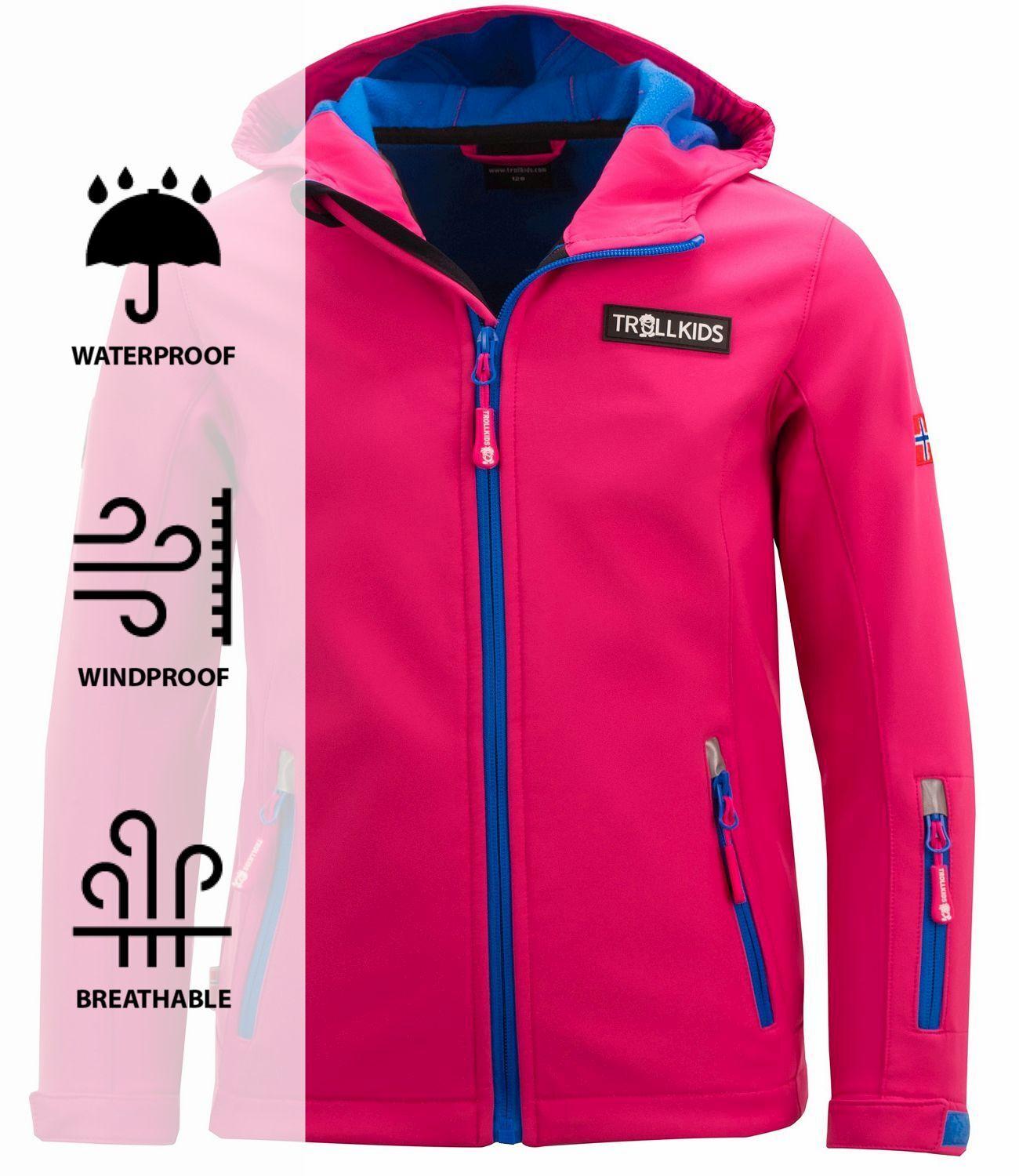 Trollkids Oslofjord Softshelljacke Mädchen Himbeere/Blau im Online