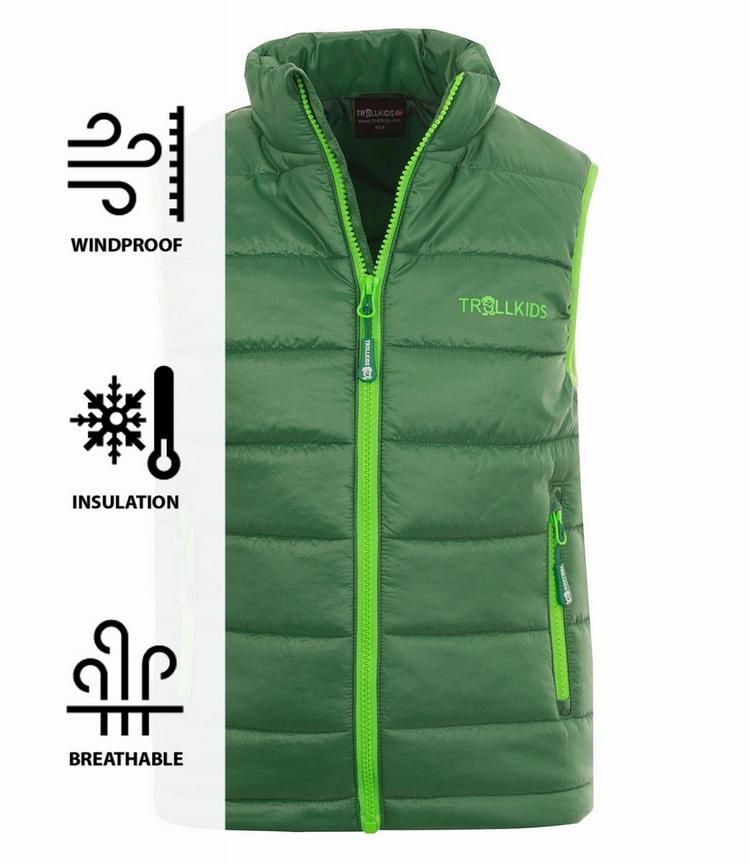 Trollkids Trollkids Trondheim Outdoorweste Kinder - Dunkelgr&uuml;n - 0 | SportScheck