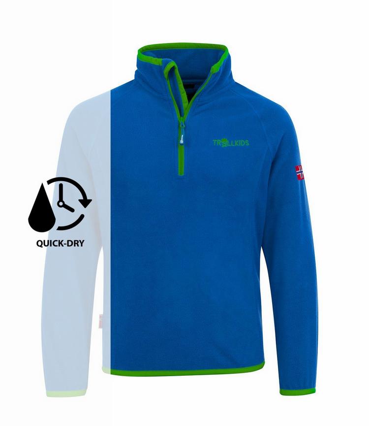 Trollkids Trollkids Nordland Fleecejacke Kinder - Mittelblau / Gr&uuml;n - 0 | SportScheck