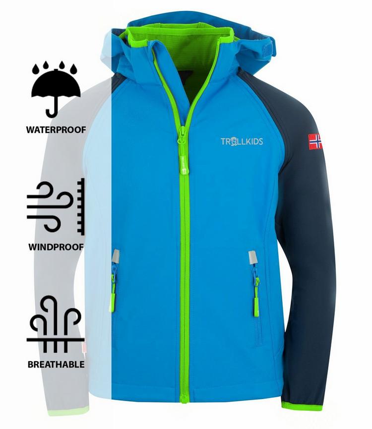 Trollkids Trollkids Rondane Softshelljacke Kinder - Marineblau / Mittelblau / Gr&uuml;n - 0 | SportScheck