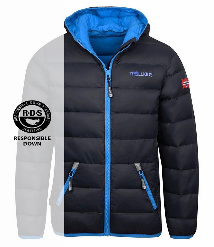 Trollkids Trollkids Dovrefjell Daunenjacke Kinder - Anthrazit / Mittelblau - 0 | SportScheck