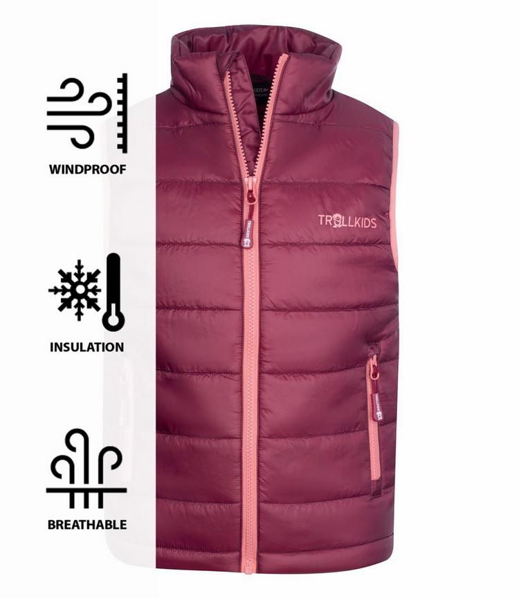 Trollkids Trollkids Trondheim Outdoorweste Kinder - Kastanienrot/Antikrosa - 0 | SportScheck