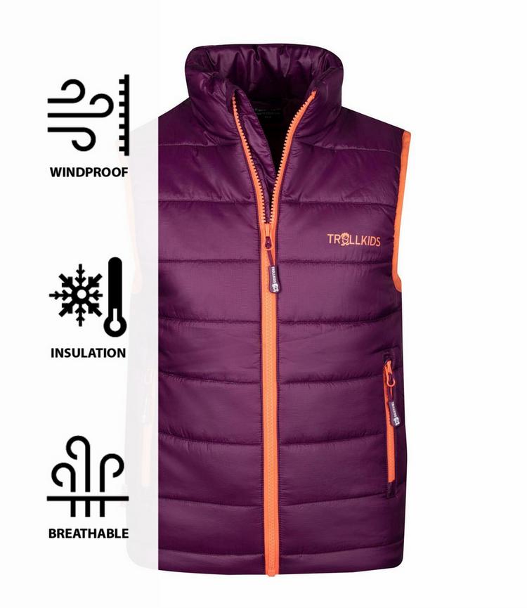 Trollkids Trollkids Trondheim Outdoorweste Kinder - Maulbeere/Pfirsich - 0 | SportScheck