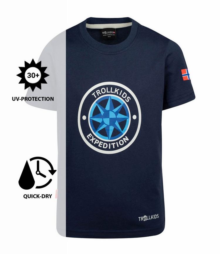 Trollkids Trollkids Windrose T T-Shirt Kinder - Marineblau/Wolkengrau - 0 | SportScheck