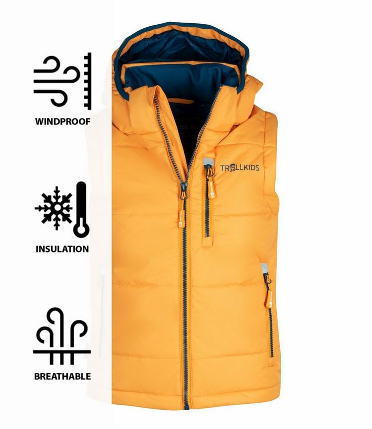 Trollkids Trollkids Narvik Outdoorweste Kinder - Goldgelb/Mystikblau - 0 | SportScheck