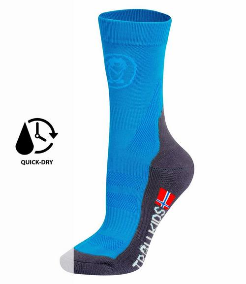 Rückansicht von Trollkids Trekking Mid Cut Wandersocken Kinder Marineblau / Orange