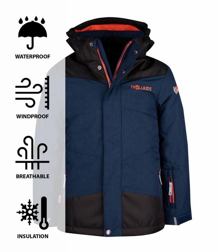 Trollkids Trollkids Norefjell Winterjacke Kinder - Mystik Blau / Orange - 0 | SportScheck