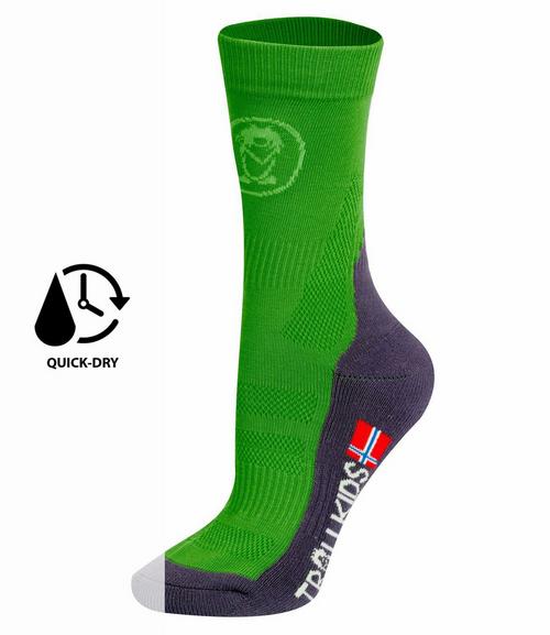 Rückansicht von Trollkids Trekking Mid Cut Wandersocken Kinder Vipergrün