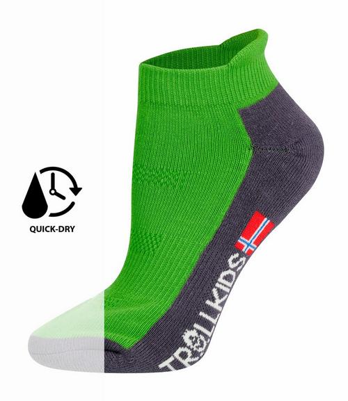 Rückansicht von Trollkids Hiking Low Cut Wandersocken Kinder Vipergrün