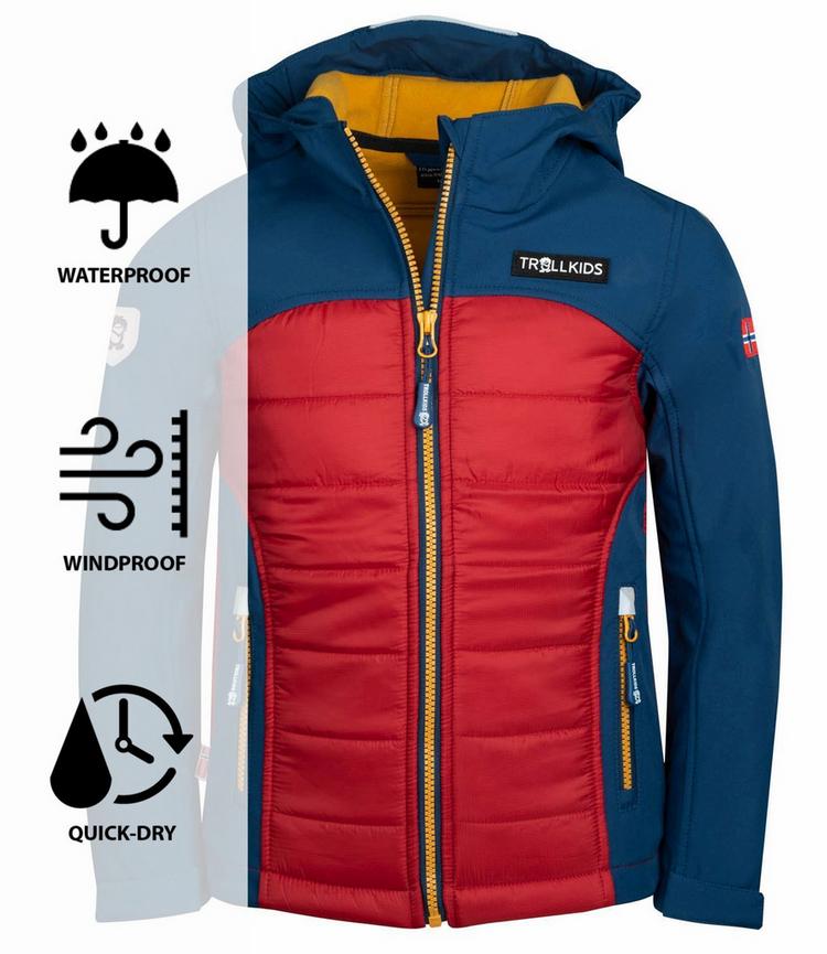 Trollkids Trollkids Lysefjord Softshelljacke Kinder - Mystikblau/Rot - 0 | SportScheck