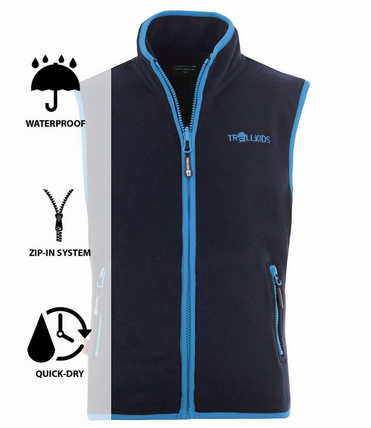 Trollkids Trollkids Arendal Outdoorweste Kinder - Marineblau / Hellblau - 0 | SportScheck