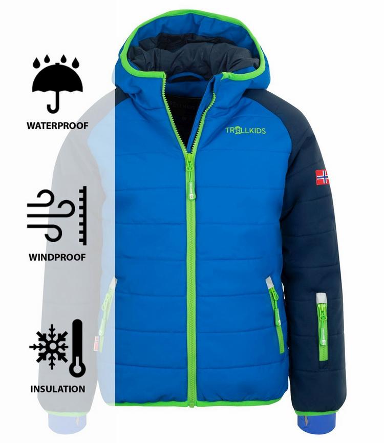 Trollkids Trollkids Hafjell PRO Winterjacke Kinder - Marineblau / Mittelblau / Gr&uuml;n - 0 | SportScheck