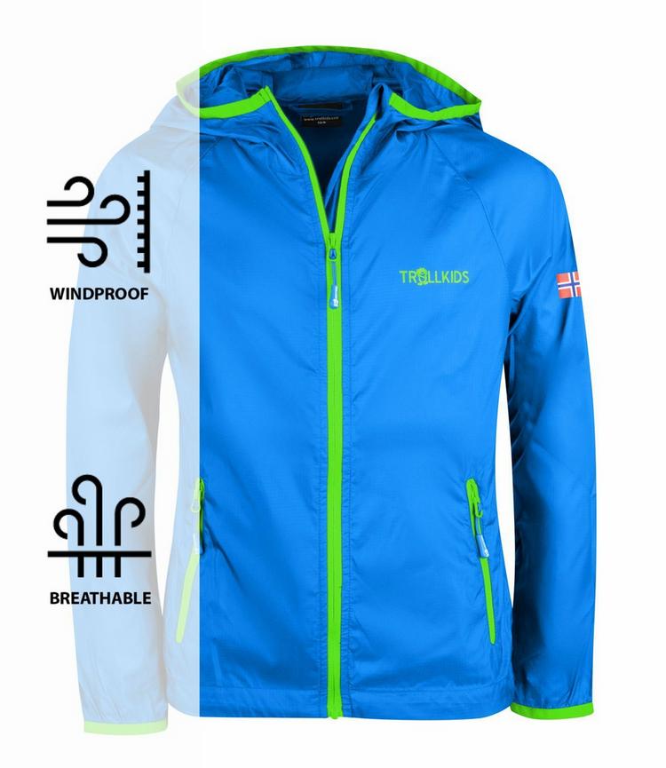 Trollkids Trollkids Fjell Funktionsjacke - Mittelblau/Gr&uuml;n - 0 | SportScheck