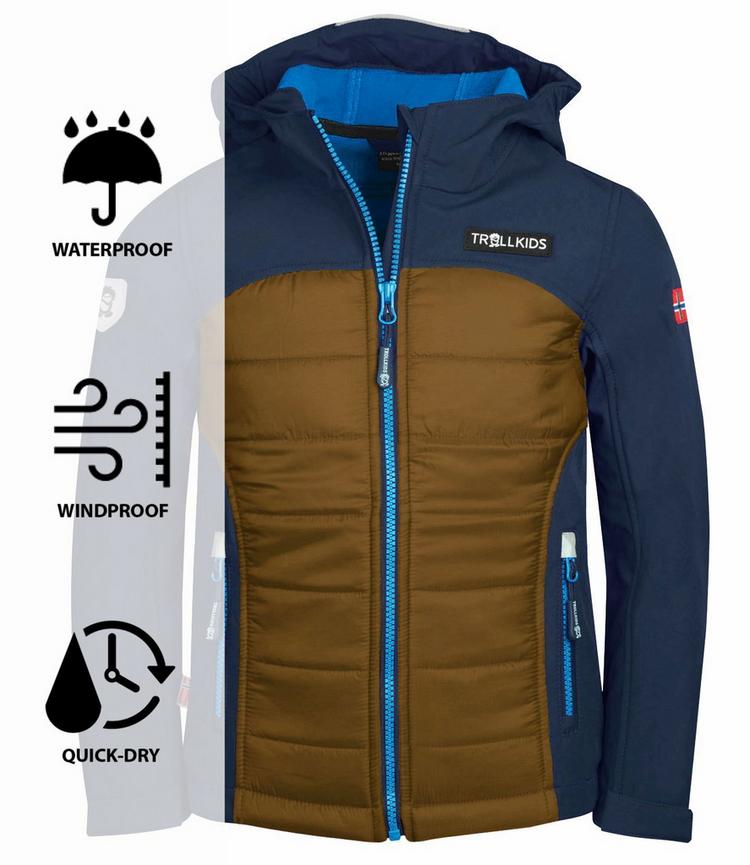 Trollkids Trollkids Lysefjord Softshelljacke Kinder - Marineblau/Bronze/Azurblau - 0 | SportScheck