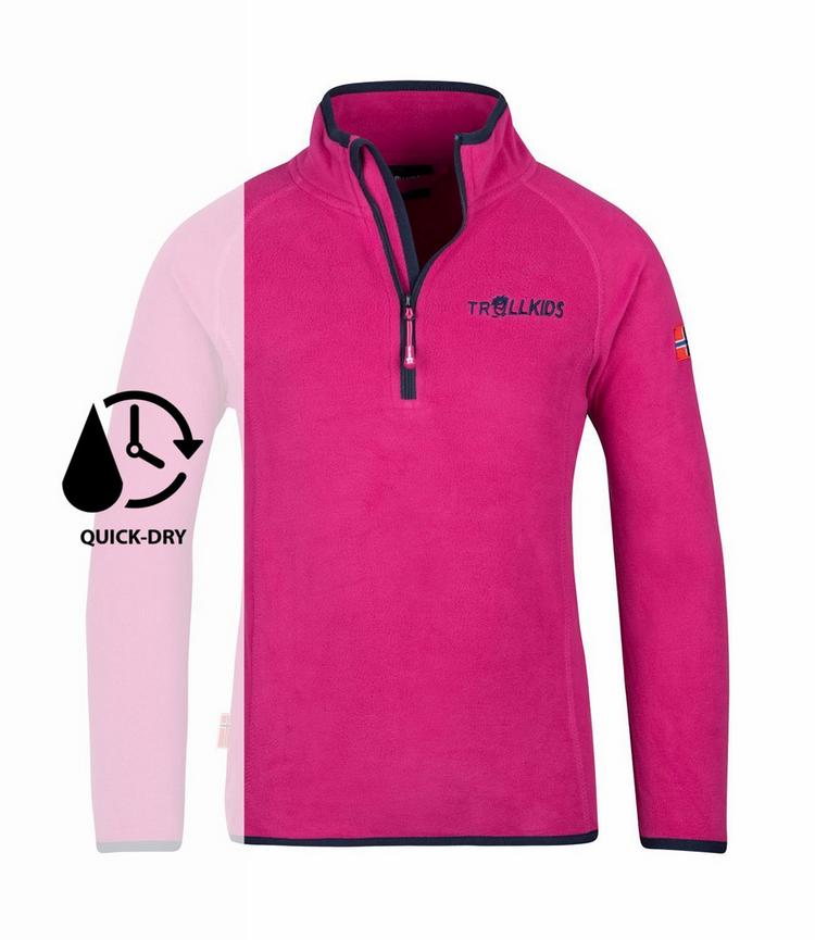 Trollkids Trollkids Nordland Fleecejacke Kinder - Feuerbeere/Marine - 0 | SportScheck