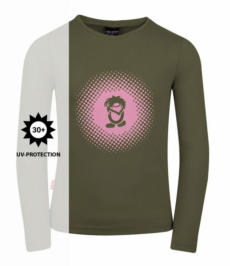 Trollkids Trollkids Pointillism Longshirt M&auml;dchen - Oliv/Antik-Rosa - 0 | SportScheck