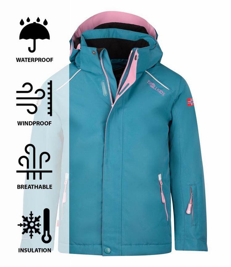 Trollkids Trollkids Holmenkollen PRO Winterjacke Kinder - Blaugr&uuml;n/Violett - 0 | SportScheck