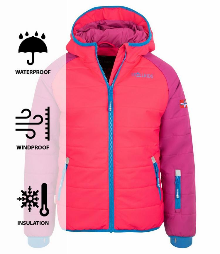 Trollkids Trollkids Hafjell PRO Winterjacke Kinder - Dunkelrosa / Hellrosa / Blau - 0 | SportScheck