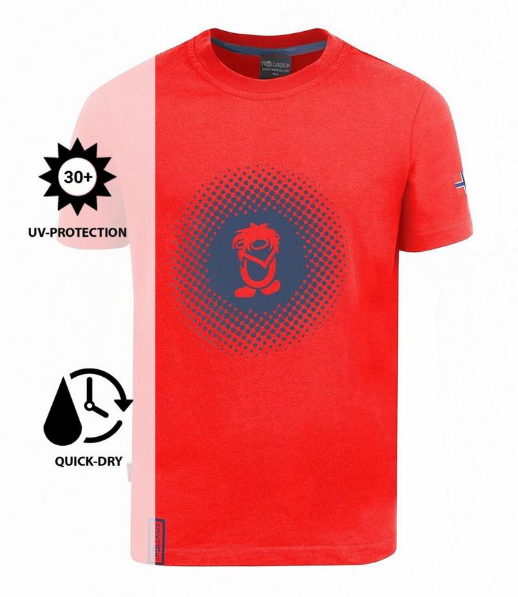 Trollkids Trollkids Pointillism T-Shirt Kinder - Rot / Marineblau - 2 | SportScheck