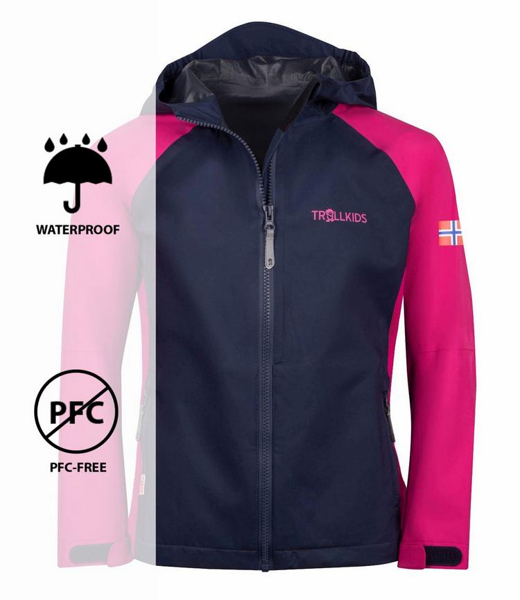 Trollkids Trollkids Haugesund Regenjacke M&auml;dchen - Marineblau/Magenta - 0 | SportScheck
