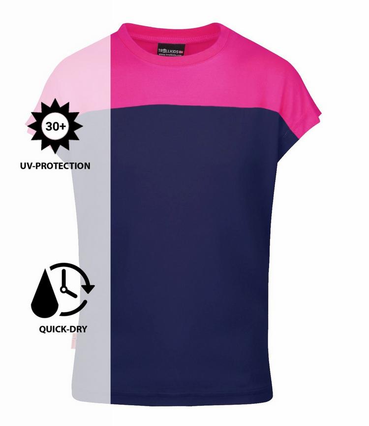 Trollkids Trollkids Bergen T-Shirt M&auml;dchen - Marineblau/Magenta - 0 | SportScheck