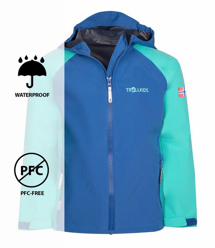 Trollkids Trollkids Haugesund Regenjacke M&auml;dchen - Mitternachtsblau / Minze dunkel - 0 | SportScheck