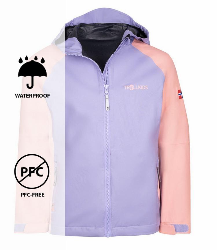 Trollkids Trollkids Haugesund Regenjacke M&auml;dchen - Lavender/Aprikose - 0 | SportScheck