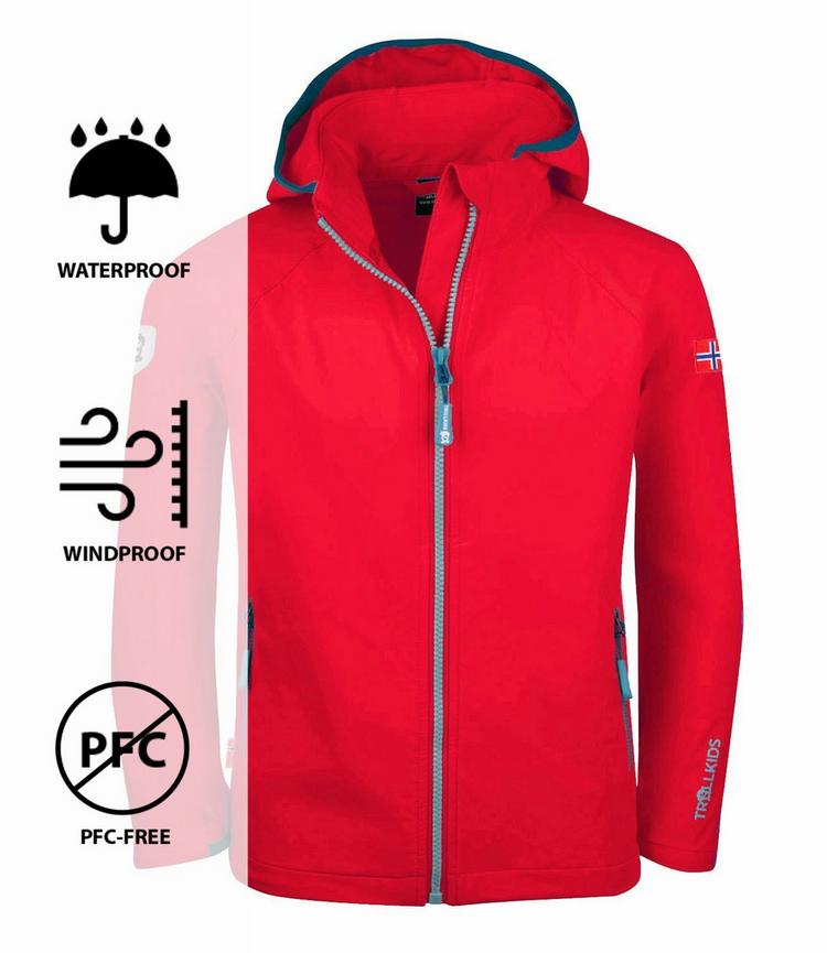 Trollkids Trollkids Kvalvika Softshelljacke Kinder - Rot/Delphinblau - 0 | SportScheck