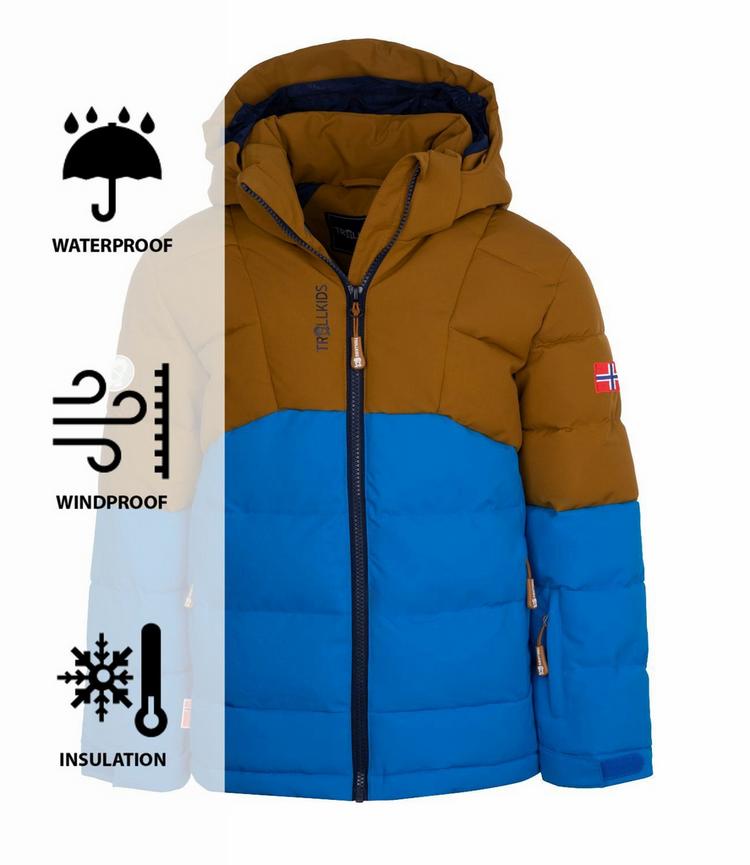 Trollkids Trollkids Gryllefjord Winterjacke Kinder - Bronze/Azurblau/Marine - 0 | SportScheck