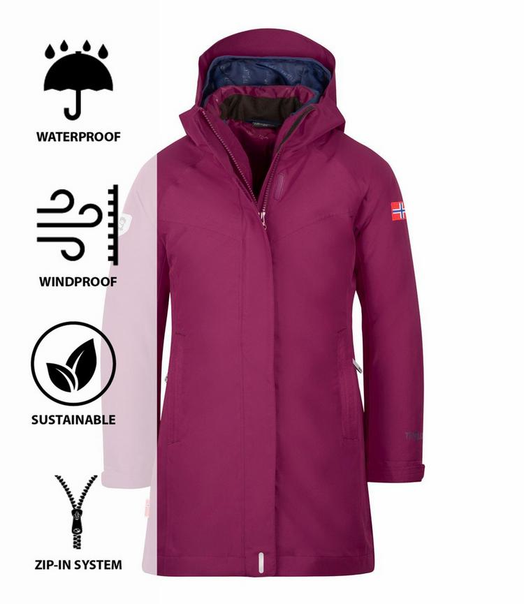 Trollkids Trollkids Senja Doppeljacke M&auml;dchen - Pflaume/Marineblau - 0 | SportScheck