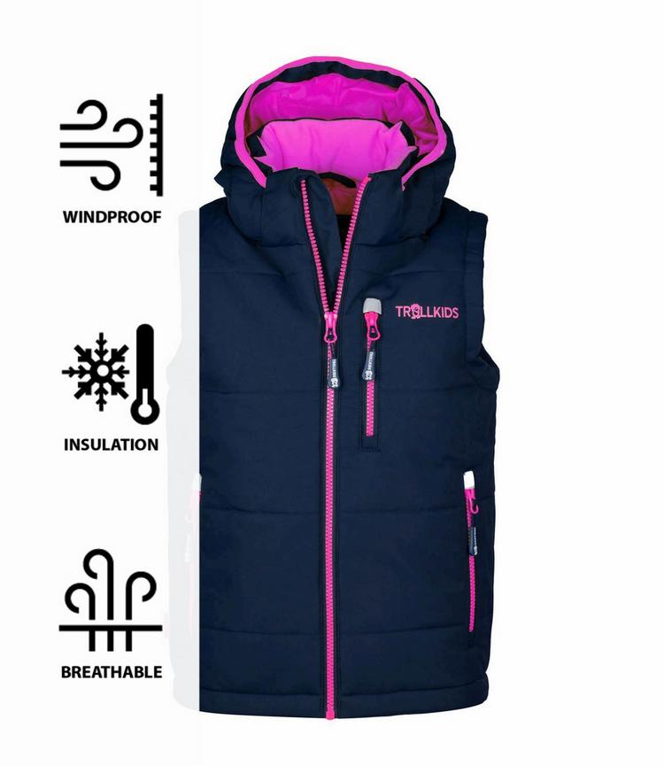 Trollkids Trollkids Narvik XT Outdoorweste Kinder - Marineblau/Magenta - 0 | SportScheck