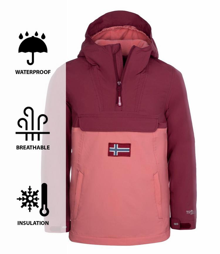 Trollkids Trollkids Kirkenes Funktionsjacke M&auml;dchen - Kastanienrot/Antikrosa - 0 | SportScheck