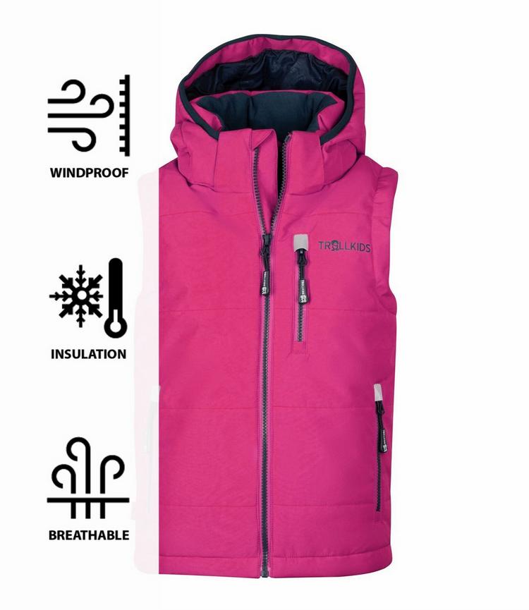 Trollkids Trollkids Narvik XT Outdoorweste Kinder - Feuerbeere/Marine - 0 | SportScheck