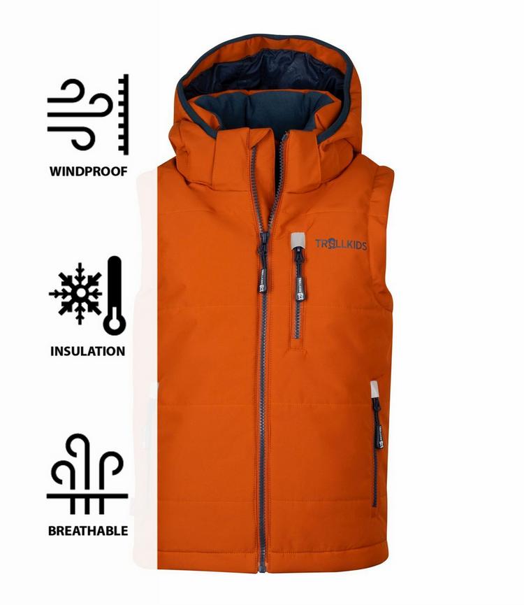 Trollkids Trollkids Narvik XT Outdoorweste Kinder - Zimt/Dunkelblau - 0 | SportScheck