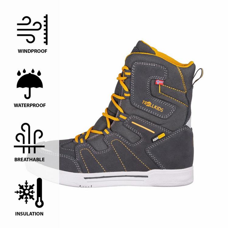 Trollkids Trollkids Skanden Winterschuhe Kinder - Anthrazit/Goldgelb - 0 | SportScheck