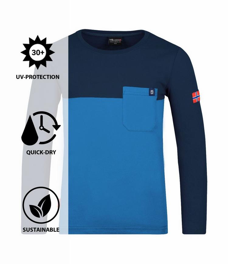 Trollkids Trollkids Bergen Longshirt Kinder - Marineblau / Mittelblau - 0 | SportScheck