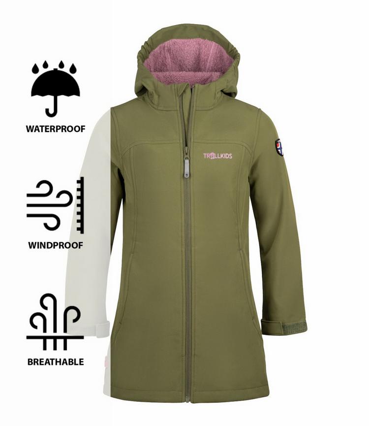 Trollkids Trollkids Kirkenes Funktionsjacke M&auml;dchen - Dunkel-Oliv/Violett - 0 | SportScheck