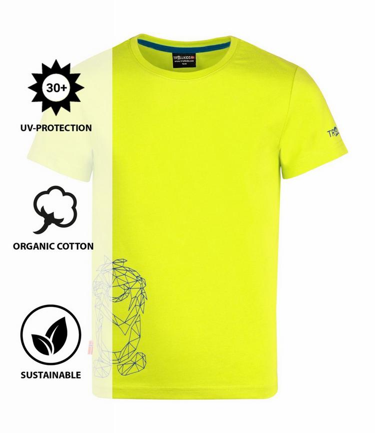 Trollkids Trollkids Oppland T-Shirt Kinder - Limegelb/Petrolblau - 0 | SportScheck