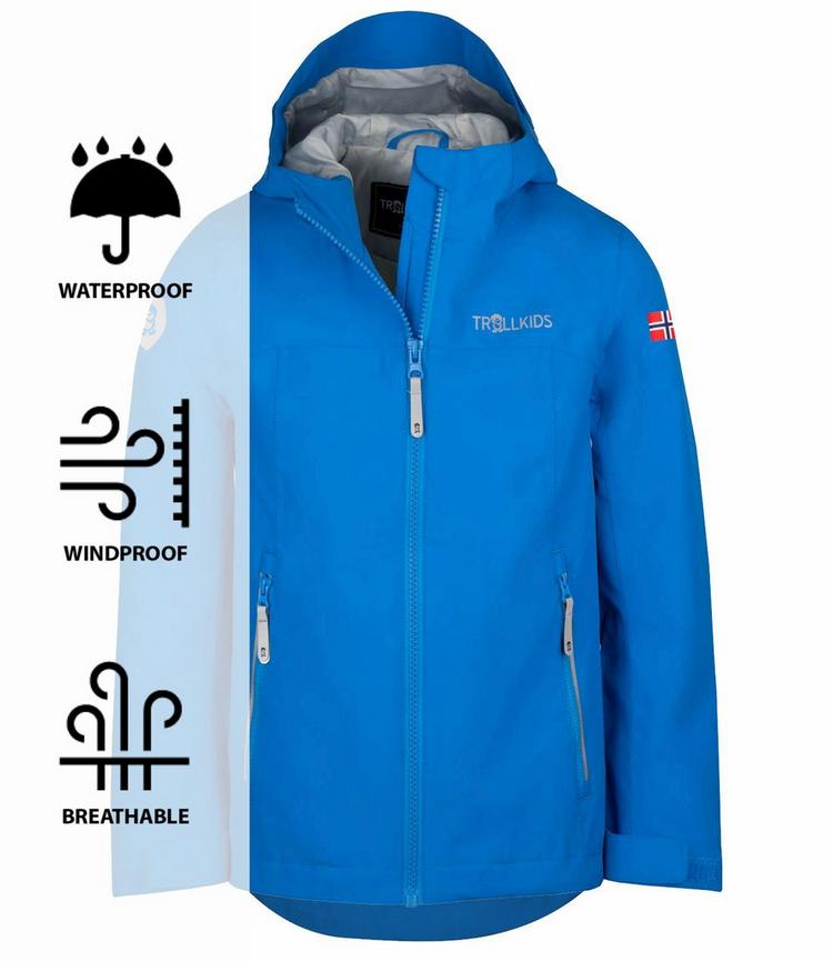 Trollkids Trollkids Telemark Fahrradjacke Kinder - Leuchtendes Blau/wolkig grau - 0 | SportScheck