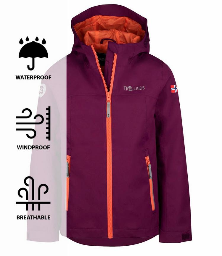 Trollkids Trollkids Telemark Fahrradjacke Kinder - Maulbeere/Pfirsich - 0 | SportScheck
