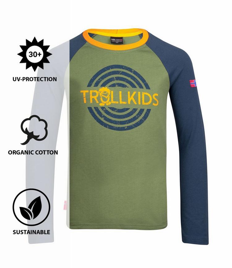 Trollkids Trollkids Preikestolen Longshirt Kinder - Mossgr&uuml;n/Nachtblau - 0 | SportScheck
