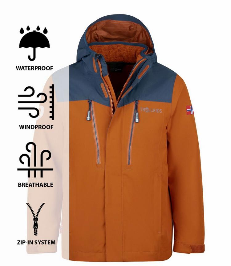 Trollkids Trollkids Preikestolen Winterjacke Kinder - Zimt/Dunkelblau - 0 | SportScheck