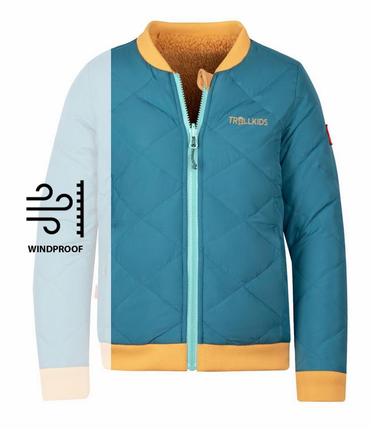 Trollkids Trollkids Hamar Windbreaker M&auml;dchen - Blaugr&uuml;n/Honig/Wasserblau - 0 | SportScheck