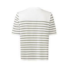 Rückansicht von Lascana T-Shirt T-Shirt Damen weiß-khaki gestreift