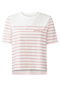 Lascana T-Shirt T-Shirt Damen weiß-rosé gestreift