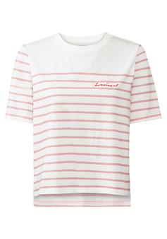 Lascana T-Shirt T-Shirt Damen wei&szlig;-ros&eacute; gestreift