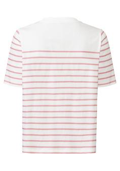 Rückansicht von Lascana T-Shirt T-Shirt Damen weiß-rosé gestreift